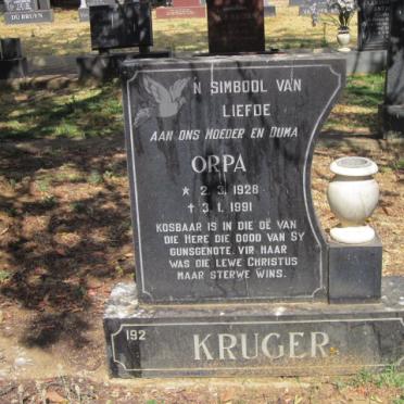 KRUGER Orpa 1928-1991