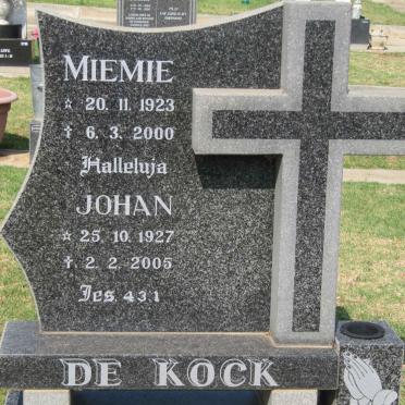 KOCK Johan, de 1927-2005 &amp; Miemie 1923-2000