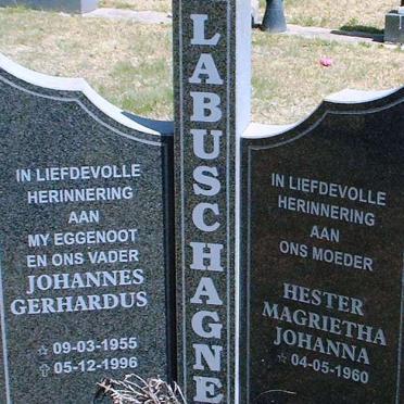 LABUSCHAGNE Johannes Gerhardus 1955-1996 &amp; Hester Magrietha Johanna 1960-