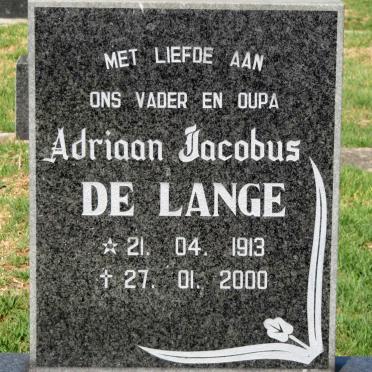 LANGE Adriaan Jacobus, de 1913-2000
