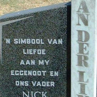 LINDE Nick, van der 1950-1997