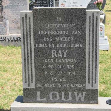LOUW Ray nee LANDMAN 1925-1994