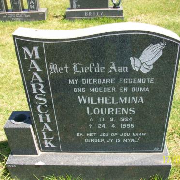 MAARSCHALK Wilhelmina Lourens 1924-1995