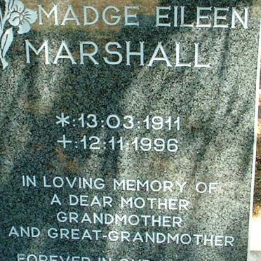 MARSHALL Madge Eileen 1911-1996