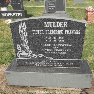 MULDER Pieter Frederick Francois 1930-2001