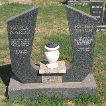 MOTA Duma Aaron 1948-2002 &amp; Rachel Tembi 1948-2004
