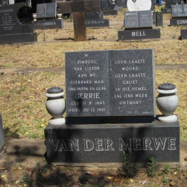 MERWE Gerrie, van der 1943-1991