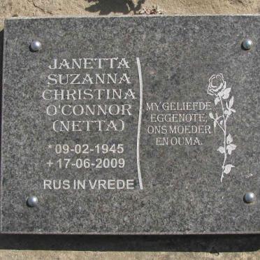 O'CONNOR Janetta Suzanna Christina 1945-2009