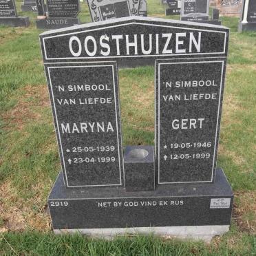 OOSTHUIZEN Gert 1946-1999 &amp; Maryna 1939-1999