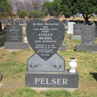 PELSER Evelyn Muriel nee HOFFMANN 1941-1990