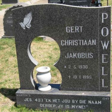 POWELL Gert Christiaan Jakobus 1930-1995