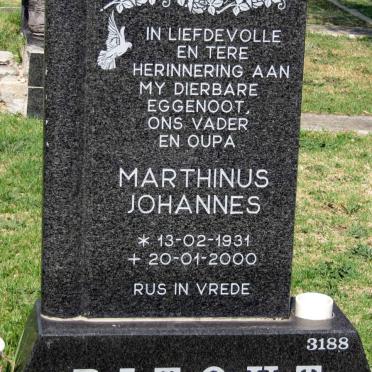 PITOUT Marthinus Johannes 1931-2000