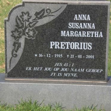 PRETORIUS Anna Susanna Margaretha 1915-2001