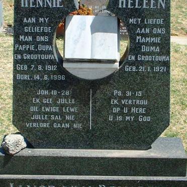 RENSBURG Hennie, Janse van 1912-1996 &amp; Heleen 1921-