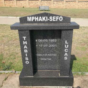SEFO Thabiso Lucas, Mphaki 1953-2001