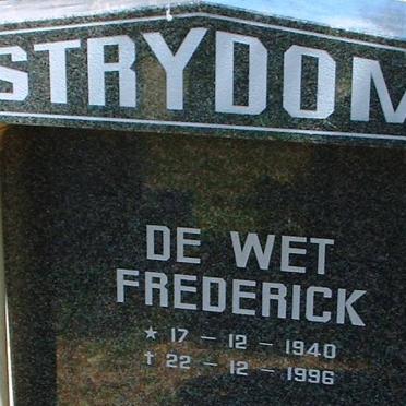 STRYDOM De Wet Frederick 1940-1996