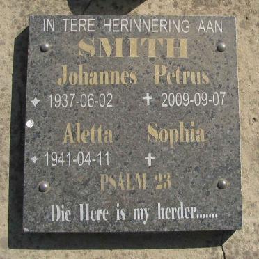 SMIT Johannes Petrus  1937-2009 &amp; Aletta Sophia 1941-