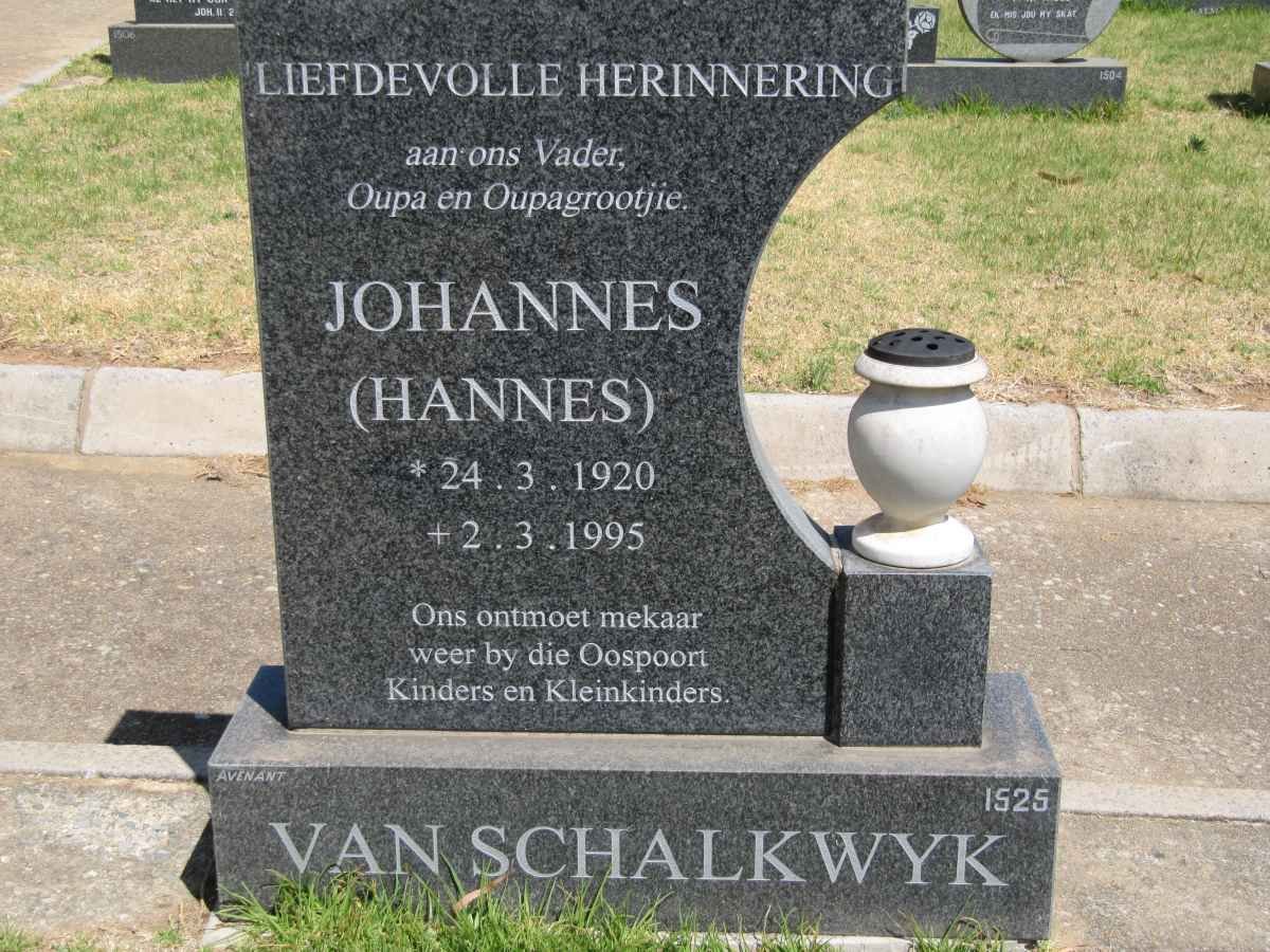 SCHALKWYK Johannes, van 1920-1995