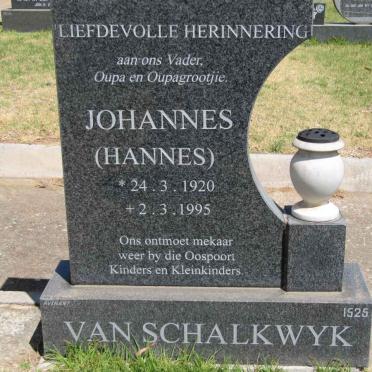 SCHALKWYK Johannes, van 1920-1995