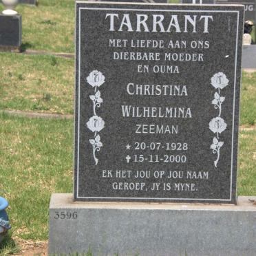 TARRANT Christina Wilhelmina nee ZEEMAN 1928-2000
