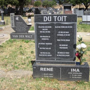TOIT René, du 1947-1992 &amp; Ina BRESLER 1950-2004