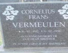 VERMEULEN Cornelius Frans 1942-1994