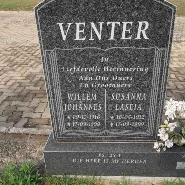 VENTER Willem Johannes 1916-1999 &amp; Susanna Laseia 1912-1999
