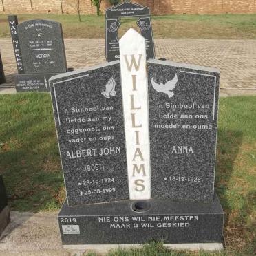 WILLIAMS Albert John 1924-1999 &amp; Anna 1926-