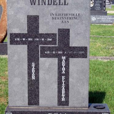 WINDELL Steven 1924-2000 &amp; Martha Elizabeth 1924-2009