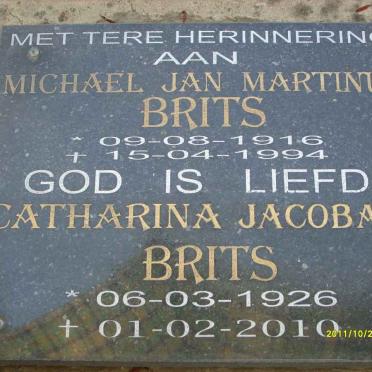 BRITS Michael Jan Martinus 1916-1994 &amp; Catharina Jacoba 1926-2010
