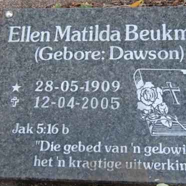 BEUKMAN Ellen Matilda nee DAWSON 1909-2005