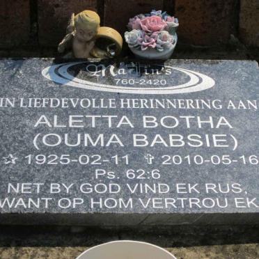 BOTHA Aletta 1925-2010