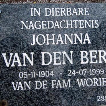 BERG Johanna, van den 1904-1999