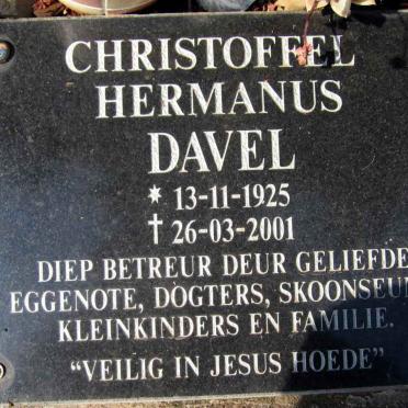 DAVEL Christoffel Hermanus 1925-2001