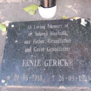 GERICKE Fanie 1918-1991