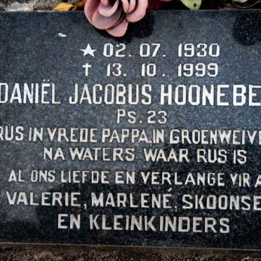 HOONEBERG Daniël Jacobus 1930-1999