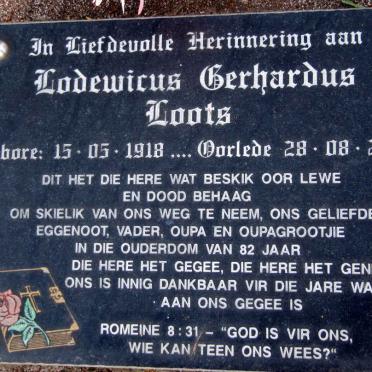 LOOTS Lodewicus Gerhardus 1918-2000