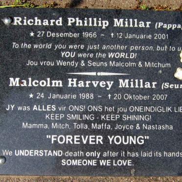 MILLAR Richard Philip 1966-2001 :: MILLAR Malcolm Harvey 1988-2007