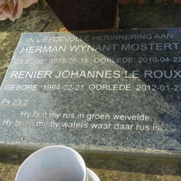 MOSTERT Herman Wynant 1969-2010 :: LE ROUX Renier Johannes 1964-2012