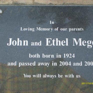 MEGO John 1924-2004 &amp; Ethel 1924-2009
