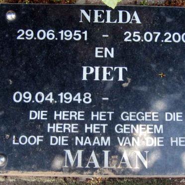 MALAN Piet 1948- &amp; Nelda 1951-2002
