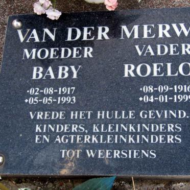 MERWE Roelof, van der 1916-1999 &amp; Baby 1917-1993