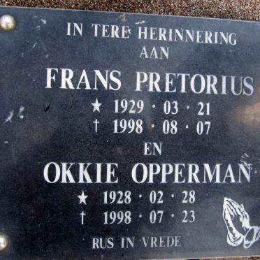 PRETORIUS Frans 1929-1998 :: OPPERMAN Okkie 1928-1998