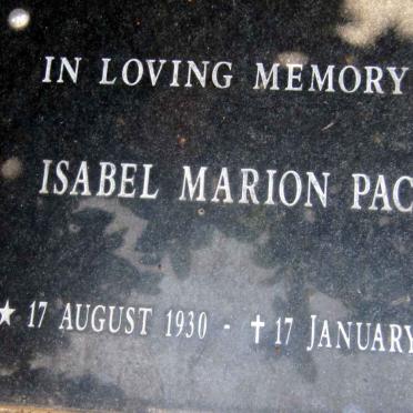 PACEY Isabel Marion 1930-2001