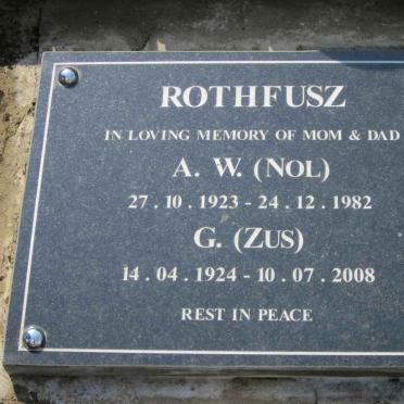 ROTHFUSZ A.W. 1923-1982 &amp; G. 1924-2008
