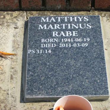 RABE Matthys Martinus 1941-2011