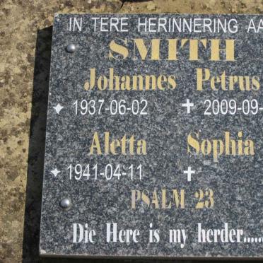 SMITH Johannes Petrus 1937-2009 &amp; Aletta Sophia 1941-