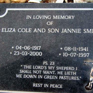 SMITH Jannie 1941-1997 :: COLE Eliza 1917-2000