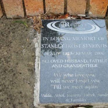 SYMONDS Stanley Frost 1923-2006