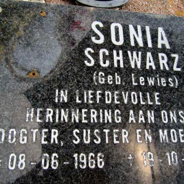 SCHWARZ Sonia nee LEWIES 1966-1997